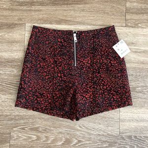 ZARA • jacquard zipper shorts